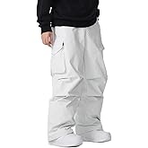 SnowElve Mens Ski Pants Waterproof Insulated Winter Snow Baggy Snowboard Pants Splice Patches Outdoor Sports