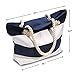 Moskus Gear Beach Bag With Inner Zipper Pocket (Medium, White Blue Stripes)