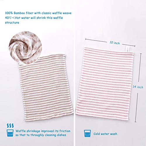 JEFFSUN Bamboo Dish Cloths for Washing Dishes, Reusable Cleaning Cloths