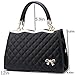 Medium Fashion Women Top Handle Handbags, Adjustable Satchel Bags for Ladies, Leather Shoulder Bag Purses Black