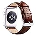 Valkit Compatible Apple Watch Bands 42mm 44mm Genuine Leather Strap Smart Watch Band Bracelet Replacement Wristband with Stainless Steel Adapter Clasp Replacement for Apple iWatch 4 3 2 1, 42MM -Brown
