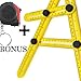 Bonus With Steel Measuring Tape - ZlickTool Angle Ruler & Finder - Quickly & Accurately Locates & Measures Angles - Angleizer Template Tool for Designers, Architects, Woodworkers & Carpenters