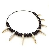 Syziaff Adjustable Beads Tooth Handmade Chain Necklace for Men Women
