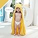 Kids Baby Hooded Towel with Bear Ear , Soft and Thick 100% Cotton Bath Set for Girls, Boys, Infant and Toddler, 0-6 Years Old (Yellow)