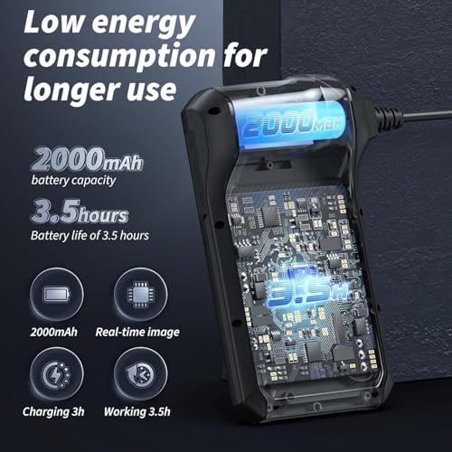 Endoscope Camera with Light, Two-Way 360° Borescope Inspection with 4.3" IPS Screen, IP67 Waterproof with LEDs & 8.5mm Semi-Rigid Snake Camera for Automotive Pipe Tools（منظار فحص داخلي） (2M Cord)