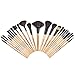 Premium Synthetic Kabuki Makeup Brush Set Cosmetics Foundation Blending Blush Eyeliner Face Powder Brush Makeup Brush Kit 24pcs (Burlywood)