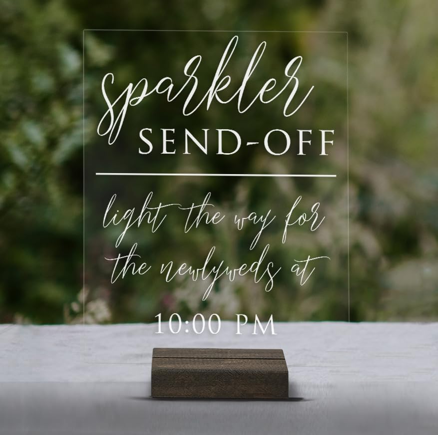 Mixed Media - Wedding Sparkler Send Off Sign, Acrylic Wedding Sign, Acrylic Wedding Calligraphy Sign, Sparkler Send Off Acrylic Sign, Wedding Sparklers