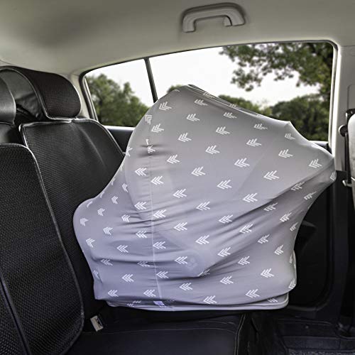 Stockyfy Baby Car Seat Cover Nursing Cover Breastfeeding Scarf Infant Stroller Cover, Carseat Canopy for Baby Girl and Baby Boy - Gray
