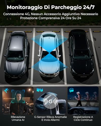 NUASI 4G LTE Dash Cam Car Front and Rear Camera 2K/1080P | 32GB SD Card Included, with 24/7 Parking Modes, GPS, OBD, G-Sensor, APP Alert, Night Vision, Two-Way Audio