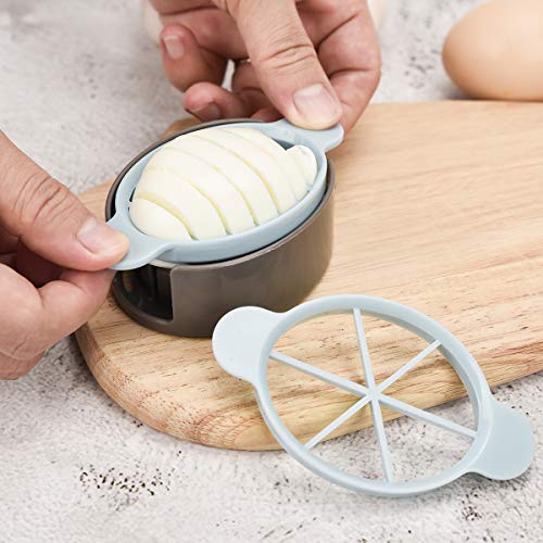 Egg Slicer,Egg Cutter,3 in 1 Multifunctional,3 Different Cutting Shapes,Egg Salad,Convenient,Creative,Blue