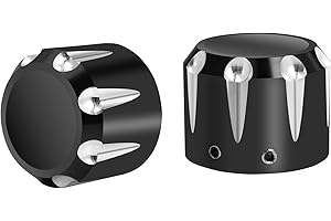 AILMOTO CNC Axle Nut Covers, Front Axle Caps Compatible for Harley Davidson Touring Street Glide Road Glide Road King Dyna Sportster Softail Heritage 2002-2023