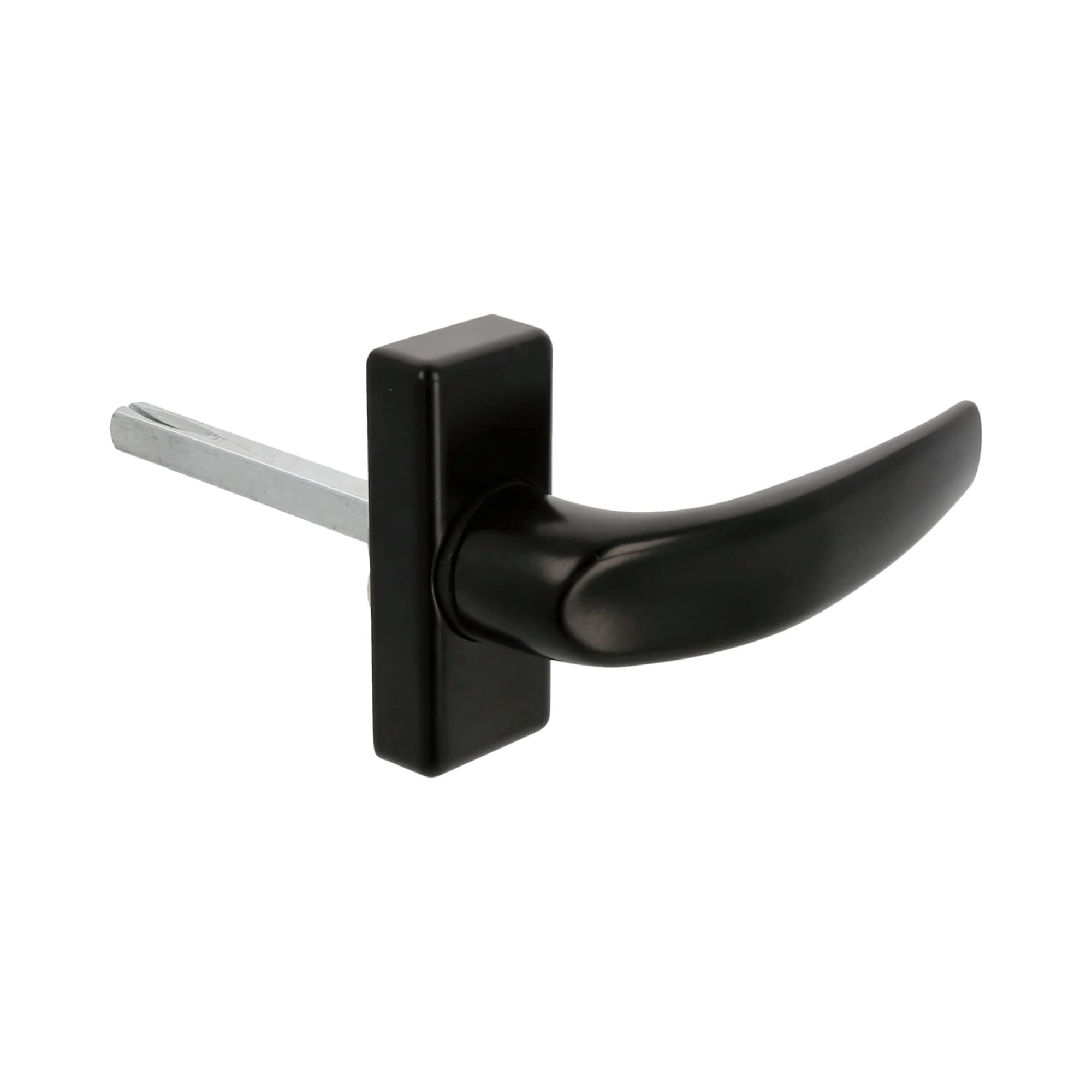 Amig - Rosette Handle for Doors | Delta Model | 121 x 72 mm | 8 mm Square | Elegant and Simple Design | Ergonomic Handle | Aluminium Black