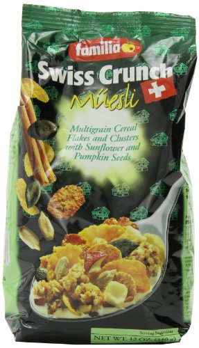 Familia Swiss Crunch Museli, Multigrain Flakes & Clusters with Sunflower & Pumpkin Seeds, 12-Ounce Bags (Pack of 6)
