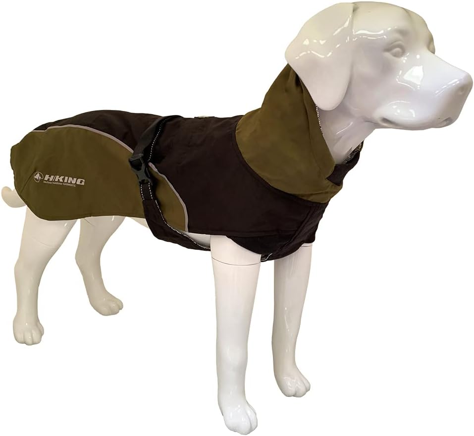 Cross Hiking Dog Coat, Waterproof for Dogs Thermoregulating Lining, Nanga Black, Size 80 cm - 385 g, Black/Sage