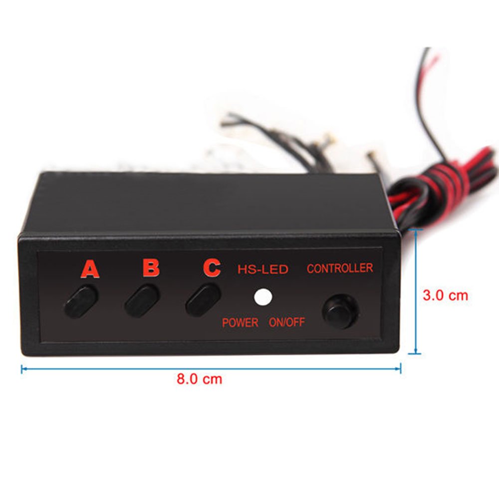 Bininbox 4 x 3 LED Car Truck Grill Emergency Flashing Lights Bar Warning Strobe (blue)