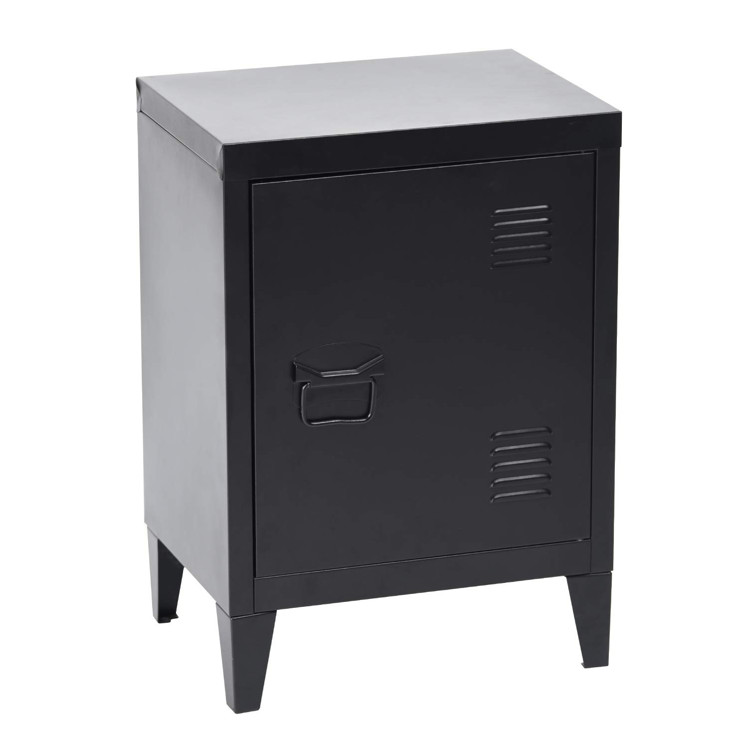 Storage Cabinet Metal Floor Cabinet Free Standing Cupboard,Side Organizer with 2 tier Shelves filing cabinet for Home Office Study Bedroom Living room Black,30 ×40×57cm