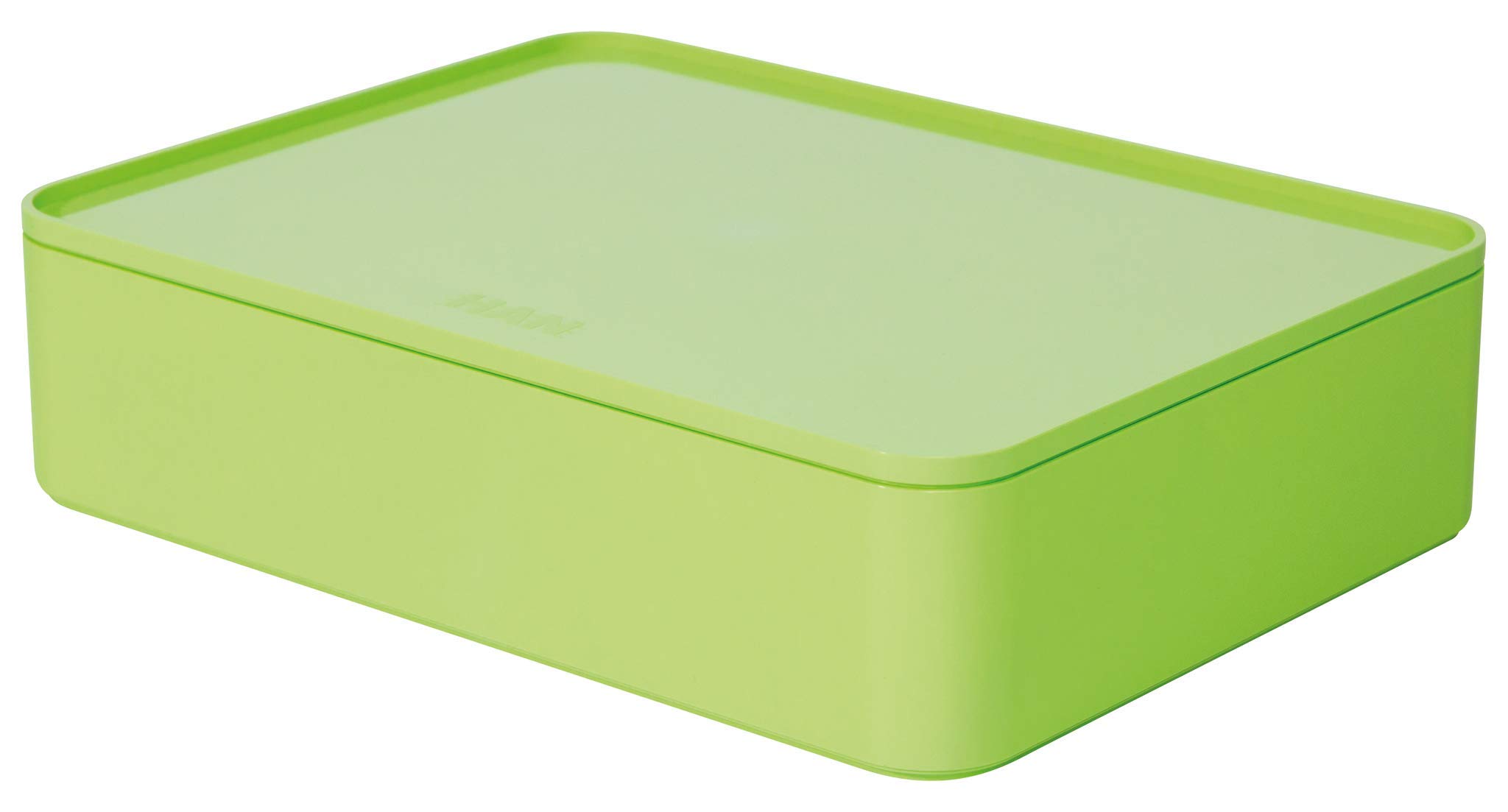 Han 1110-80 ALLISON SMART-ORGANIZER , functional, stackable utensil box with interior tray and lid, Lime Green