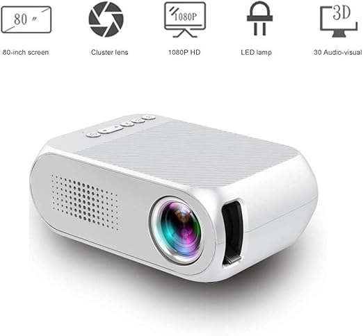 TongBao Mini proyector, portátil Soporte proyector 1080P MAX 80 ...