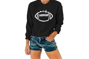 NEXLOMOS Women Crewneck Long Sleeve Football Game Day Sweatshirts