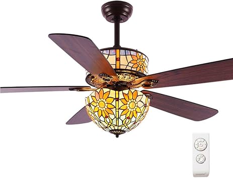 Amazon Com Tiffany Chandelier Ceiling Fan Light Modern Kit Glass