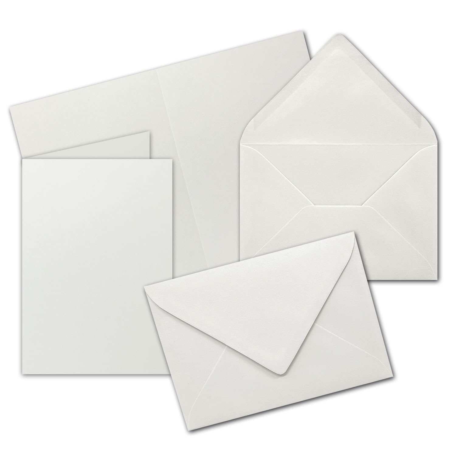 Folding cards A6 - C6 Gummed Edges without Box 20 Karten-Sets Light grey — image 1