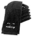 Black Makeup Washcloths (6-Pack); Make-up Remover Face Towels + Bonus Hairdryer Bag (7-Piece Set)