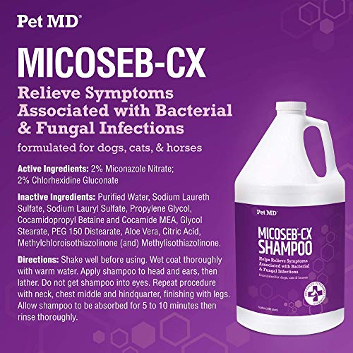 Pet MD MicosebCX Medicated Shampoo for Dogs, Cats, Horses with