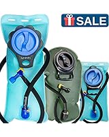 Aquatic Way Hydration Bladder Water Reservoir for Bicycling Hiking Camping Backpack. Non Toxic BPA Free, Easy Clean Large Opening, Quick Release Insulated Tube w/ Shutoff Valve (Blue 2L 2 Liter 70 oz)