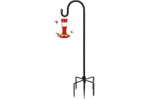 Kingsyard Adjustable Shepherd Hooks for Outdoor - 60 INCH Heavy Duty Bird Feeder Pole with 5 Prong Base, Hummingbird Feeder Stand, Garden Plant Baskets, Weddings Decor, Solar Light Lanterns