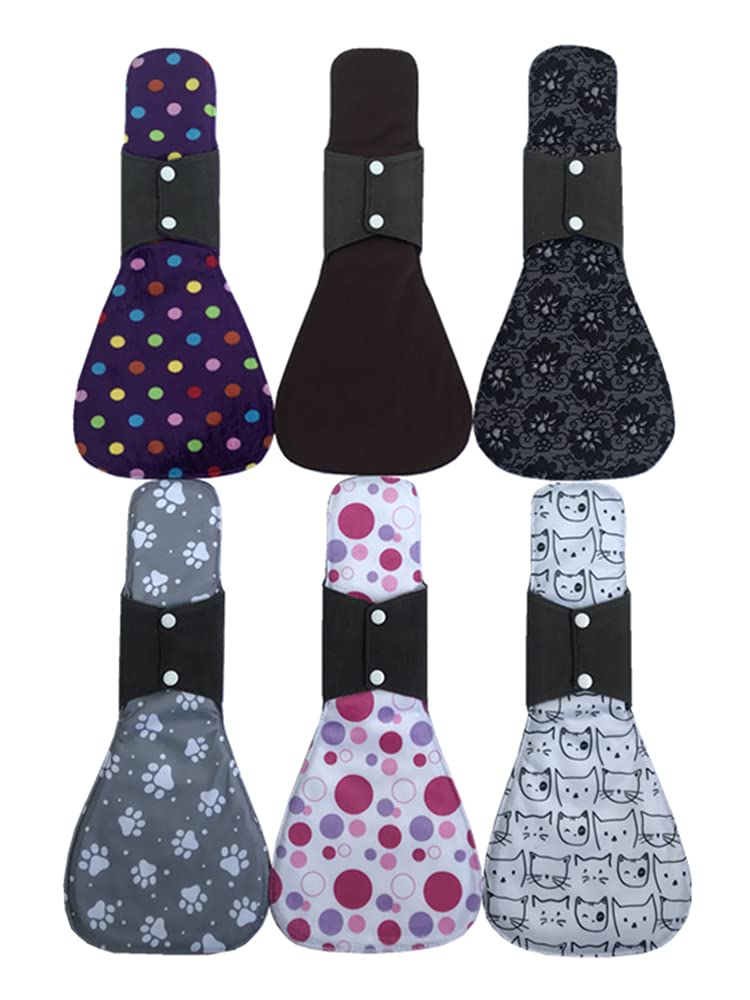 MUMBABY 6 Pieces 41cm / 16inch Ultra-deep Sleep Night Charcoal Bamboo Mama Cloth/Menstrual Pads/Reusable Sanitary Pads