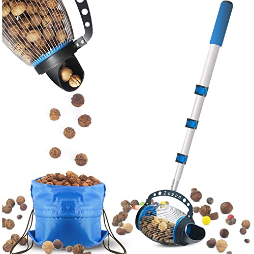 Zozen Nut Gatherer, Acorn Picker Upper - Directly Dump Outlet | Pecan Picker Upper - Apply to Acorns, Hickory Nuts, Golf, Objects 3/4'' to 1-1/2''; 55 inch, 1 Gallon