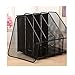 MONBLA 4 Tier Paper Organiser Magazine Holder Rack Stand Black Mesh Compartment Office Desk Document File