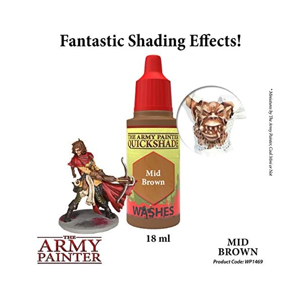The Army Painter | Warpaint | Mid Brown | Acrylic Non-Toxic Heavily Pigmented Water Based Paint for Tabletop Roleplaying, Boardgames, and Wargames Miniature Model Painting – Bild 3