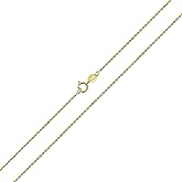 Bling Jewelry Fine Thin 14K Yellow Gold Rose Gold Plated .925 Sterling Silver Diamond-Cut Cuban Cable Link Simple Chain Necklace for Women Teens -Nickel-Free 16-18 Inch Length
