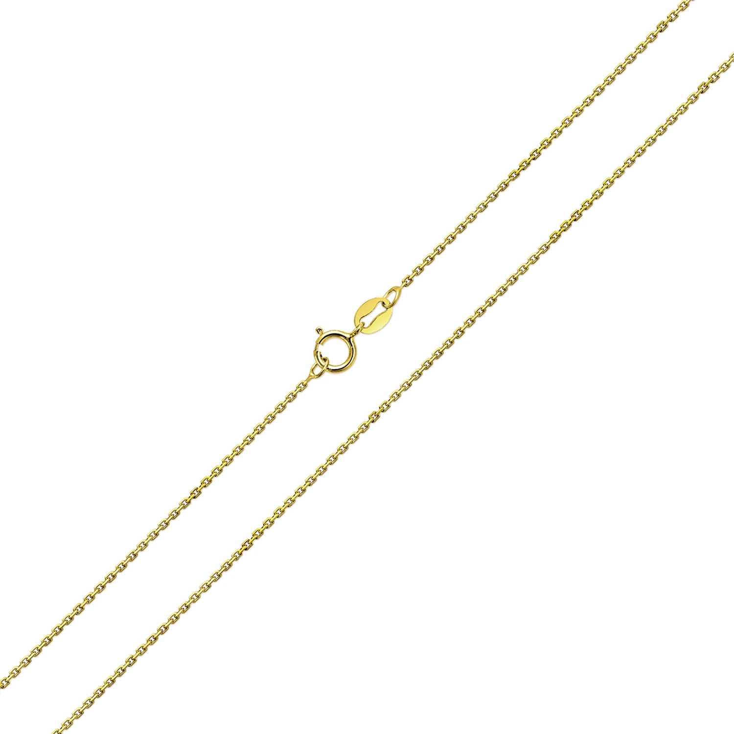 Bling Jewelry 1mm Fine Thin Yellow Gold Plated .925 Sterling Silver Diamond-Cut Cuban Cable Link Chain Necklace for Women Teens - 18 Inch Nickel-Free