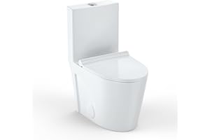 EXPLOREHORIZON One-Piece Toilet for Bathrooms, Elongated Bowl with Under-Locking Lid, Comfort Height, Soft Close Seat, Powerful Dual Flush