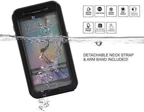 ZgearZ Waterproof Phone Case for Samsung Galaxy S6, Protective IP68 Certified Full Sealed Protection Cover ShockPROOF, SandPROOF, SnowPROOF. Included Armband and Neck Strap. Fits S6 Edge.