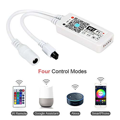 MagicLight WiFi RGB LED Controller for Light Strips, Android iOS Free App, Comes with 24 Keys Remote, Compatible with Alexa, Google Home, Widget, IFTTT and Siri Shortcut