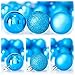 KI Store 24 Pcs Shatterproof Christmas Balls Tree Ornaments (2.36 inches, Blue)