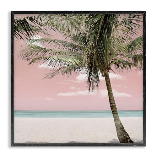 Stupell Industries Quiet Escape Pink Coast Black Framed Giclee Art design by Na…