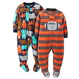 Carter's Little Boys' Striped Fleece Footie (Toddler/Kid) - Football