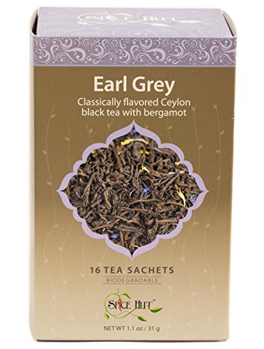 Earl Grey Tea Bags, Pure Bergamot Oil, Caffeinated Black Tea w/Subtle Citrus, Natural - 16 Cups | The Spice Hut, First Sip