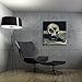 Kreative Arts - Abstract Skull with a Gun Wall Art Canvas Painting Vintage Poster Prints Home Decor Wall Picture For Living Room Gift Hanging Wall Decor Picture 24x24inch