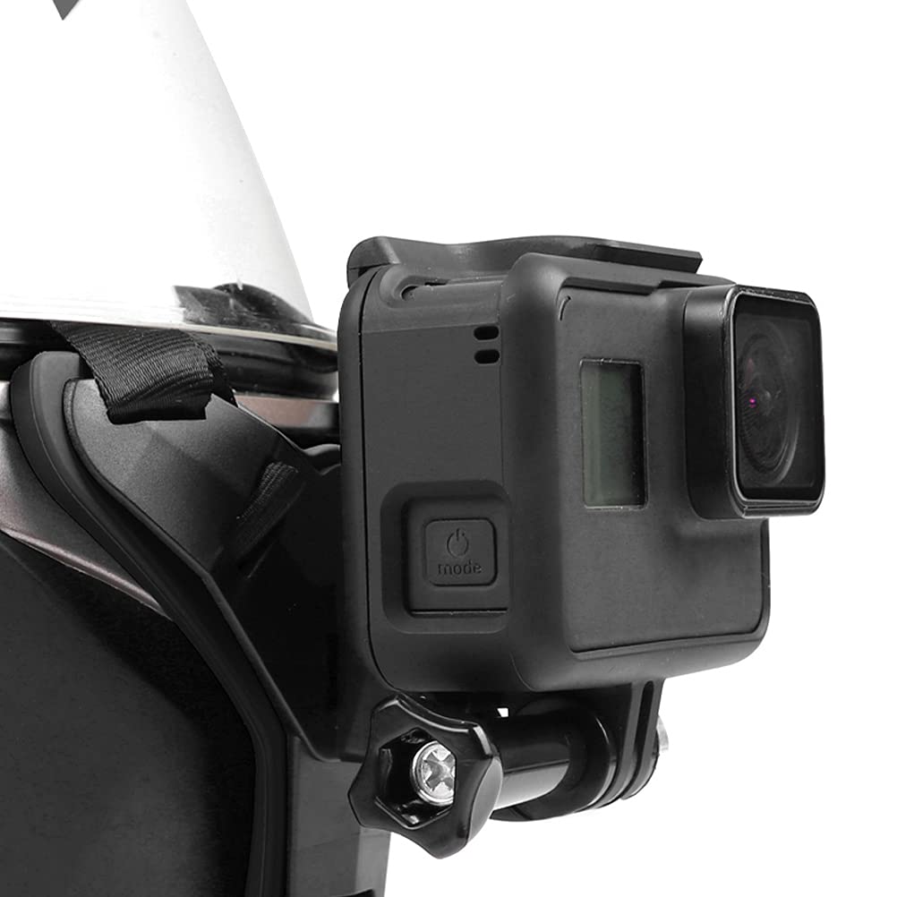 EMNIMQ Motorcycle Helmet Strap Full Face Front Chin Mount for GoPro Hero/Yi/DJI Sports Action Camera (Black)