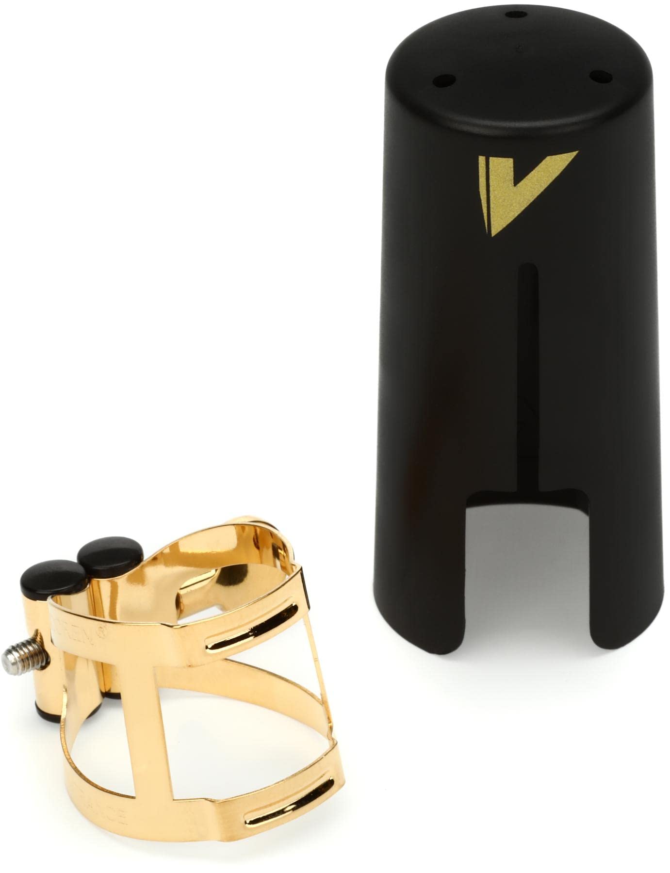 Vandoren LC56DP M/O Soprano Saxophone Ligature with Plastic Cap, Gold