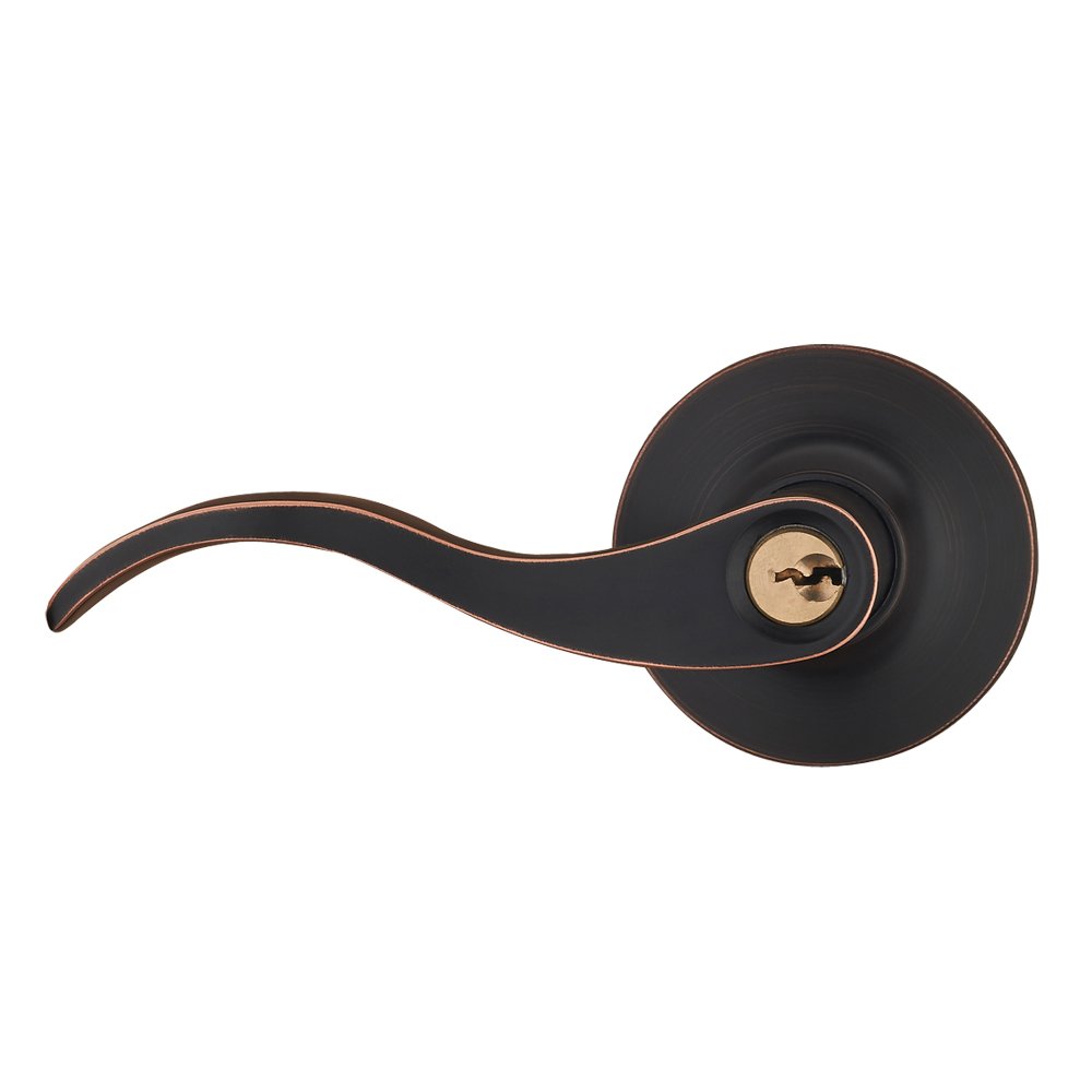 HENYIN Wave Lever Keyed Entry Door Lock/Door Knob Hardware Wave Handle and Closet Lockset(805ORB-L)