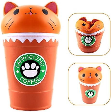 Anwish Kitty Coffee Cup Squishy Super Jumbo Slow Rising Rare Fun Toy