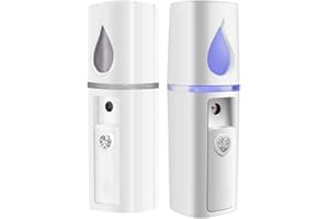 2 Pack Nano Facial Mister 20ml Mini Face Humidifier Portable Facial Sprayer USB Rechargeable Handy Skin Care Machine Moisturi