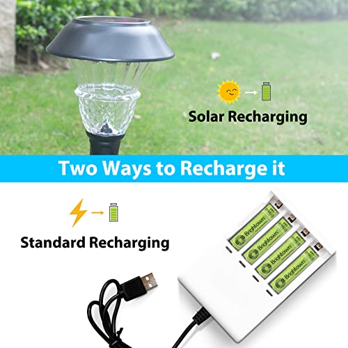 Brightown 12Pack Rechargeable AAA Batteries, 600mAh NiMH Precharged