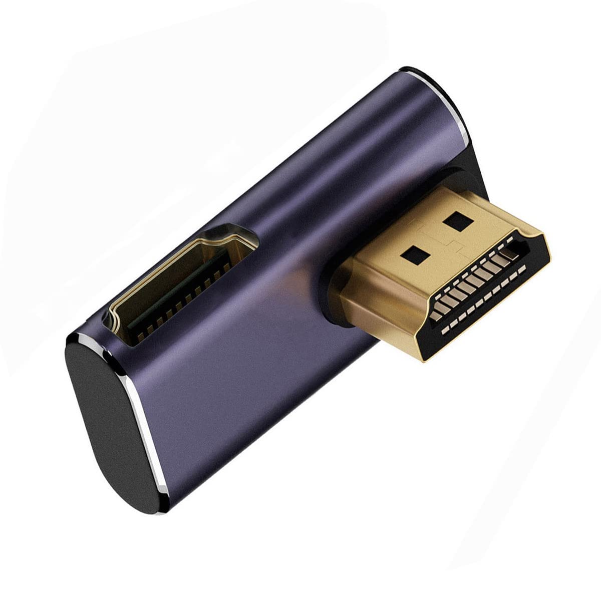 CY 8K Cable HDMI Male to HDMI 2.1 Female Vertical 90 Degree Left Down Angled Low Profile UHD Extension Adapter Support 8K 60hz HDTV